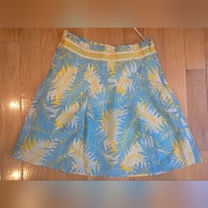 Lilly Pulitzer Blue and Yellow A-Line Skirt